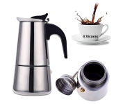 Cafeteira Italiana Aço Inox inoxidável com Alça Café Expresso Inoxidável Original (4 Xícaras)  na Amazon
